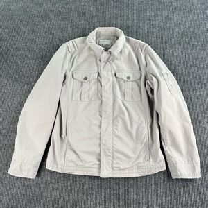 Vintage Banana Jacket Mens Large Khaki Canvas Safari Utility Snap Zip Up Bomber